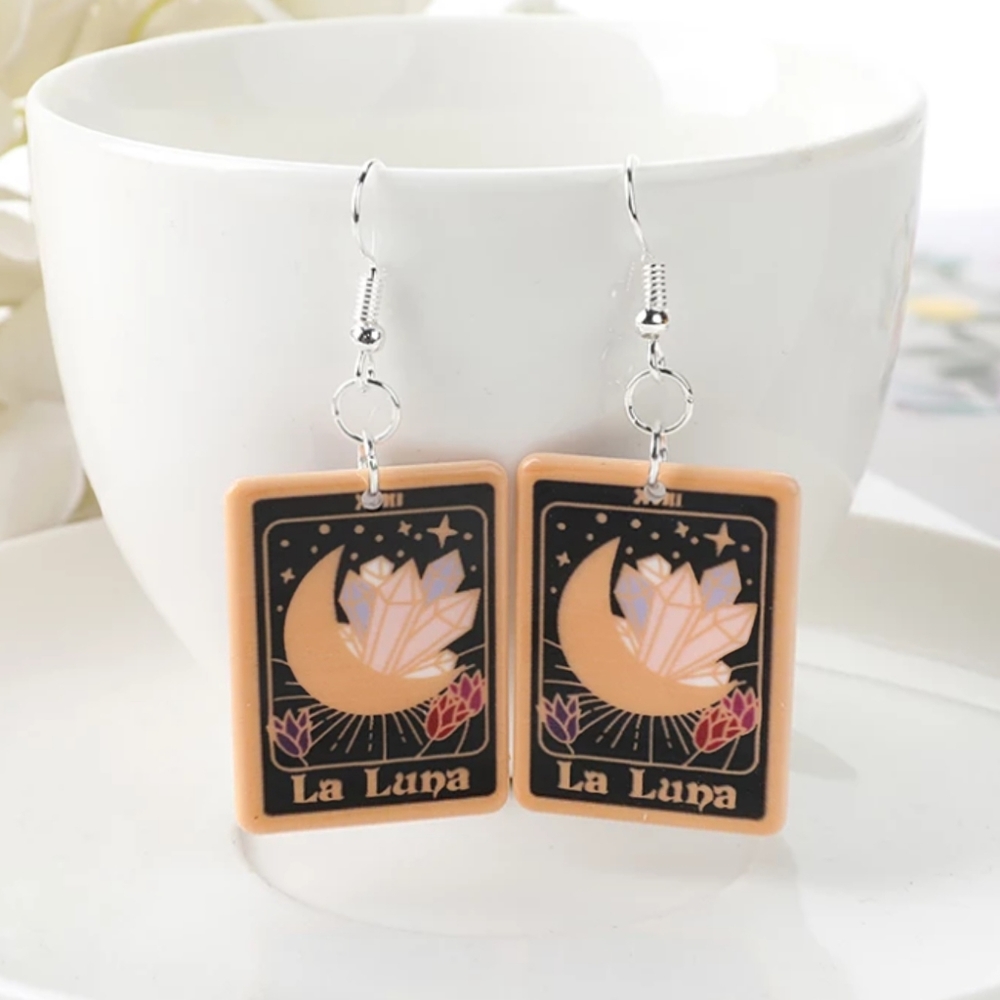 La Luna Tarot Card Earrings